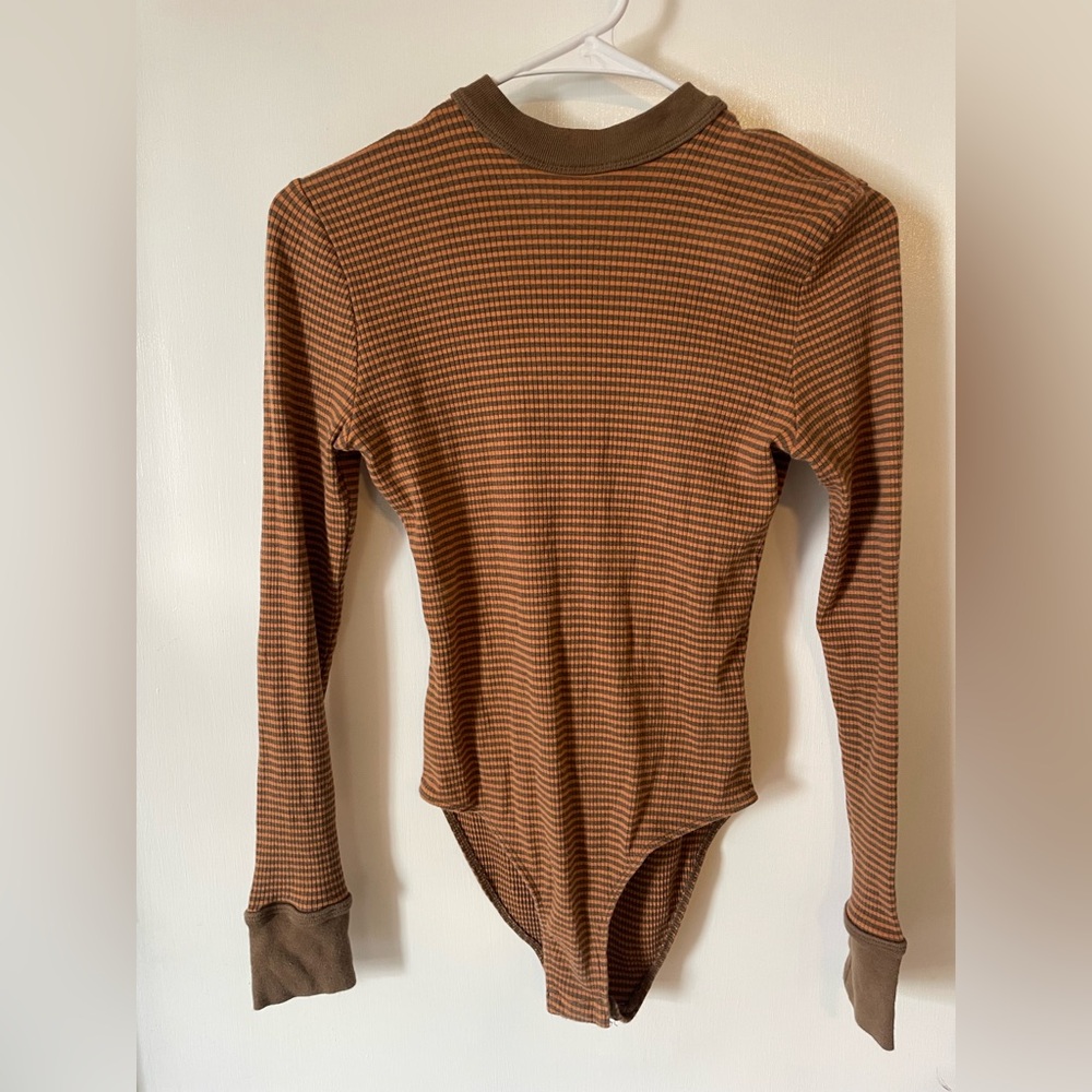 Urban Outfitters Brown Striped Bodysuit